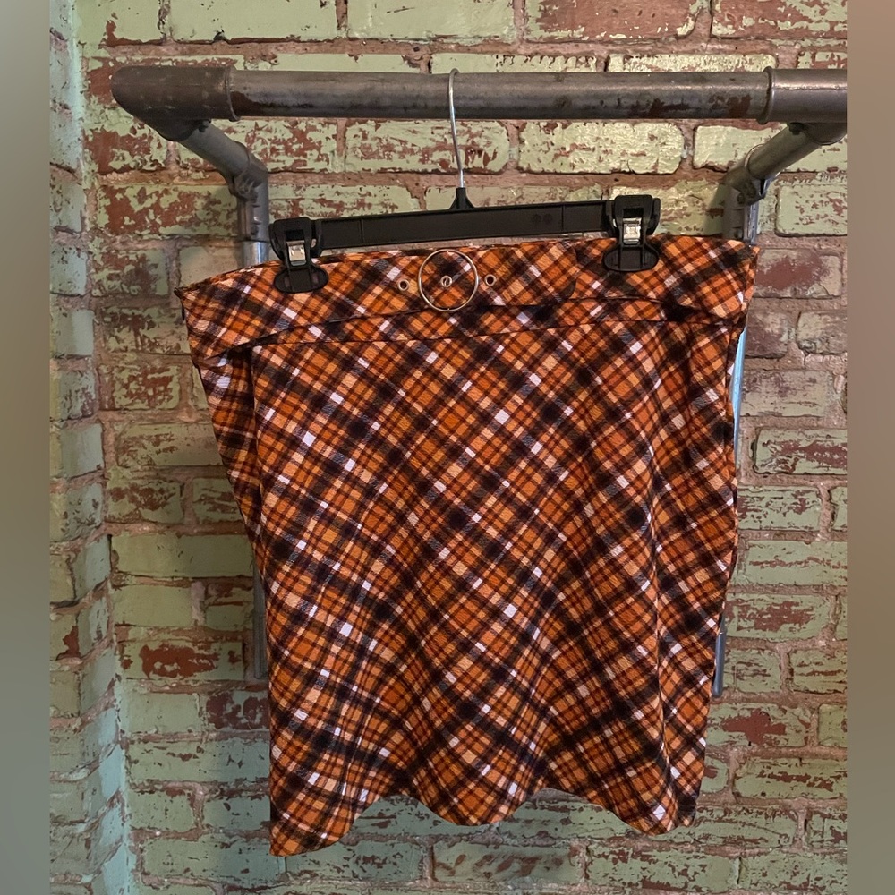 SHEIN Curve Plaid Skirt